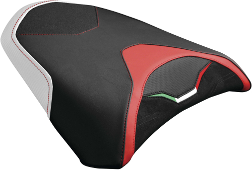 Luimoto - Luimoto Team Italia Passenger Seat Covers - Suede Black/CF White/Red - 1331202