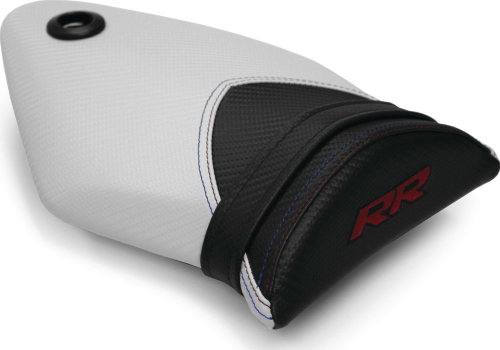 Luimoto - Luimoto Motorsports Edition Passenger Seat Covers - Black Suede/CF Pearl/Black/Red/Blue - 8012201