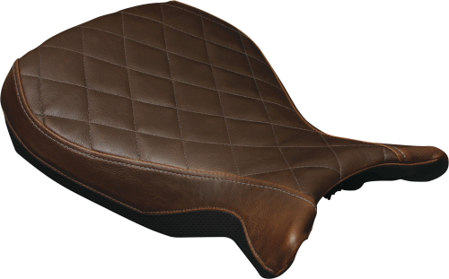 Luimoto - Luimoto Diamond Edition Rider Seat Covers - Vintage Dark Brown/Perforated Black - 8161103