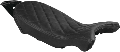 Luimoto - Luimoto Vintage Diamond Solo Rider Seat Covers - Vintage Black/Black Diamond Quilt - 8271102