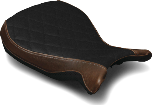 Luimoto - Luimoto Diamond Edition Rider Seat Covers - Suede Vintage Dark Brown/Perforated Black - 8161106