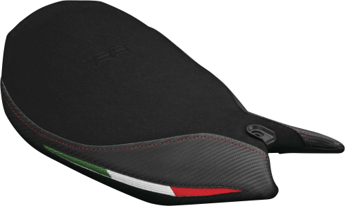 Luimoto - Luimoto Team Italia Rider Seat Covers - Suede Black/CF Black/Italian Flag/1199 - 1191101