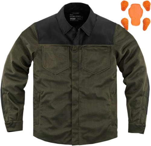 Icon - Icon Upstate Riding Shirt Jacket - 2820-5346 - Olive - 3XL