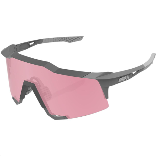100% - 100% Speedcraft Sunglasses - 61001-289-79 - Soft Tact Stone Gray/Hiper Coral Lens - OSFA