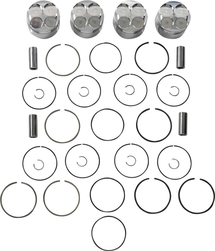J.E. Pistons - J.E. Pistons Round Piston Kit - 0.50mm Oversize to 86.50mm, 11.0:1 Compression - 308636
