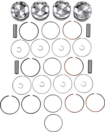 J.E. Pistons - J.E. Pistons Round Piston Kit - Standard Bore 73.00mm, 9.8:1 Compression - 222105