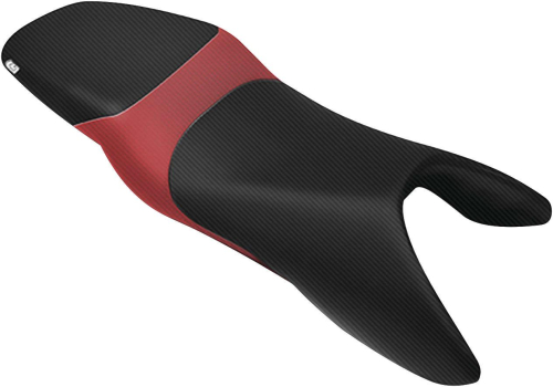 Luimoto - Luimoto Baseline Rider Seat Covers - CF Black/CF Black/CF Red Stripe - 2032103