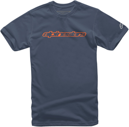 Alpinestars - Alpinestars Wordmark T-Shirt - 10367201573212X - Navy/Orange/Gray - 2XL
