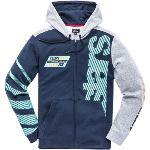 Alpinestars - Alpinestars Fans Zip Hoodie - 11395320070262X - Navy/Gray - 2XL