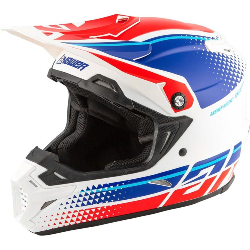 Answer - Answer AR5 Korza Helmet - 0411-0623-2151 - White/Hyper Blue/Red - X-Small