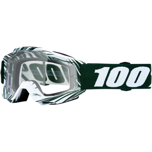 100% - 100% Accuri Bali Goggles - 50200-320-02 - Bali / Dark Green/White / Clear Lens - OSFA