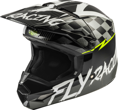 Fly Racing - Fly Racing Kinetic Sketch MIPS Youth Helmet - 73-3468YM - Black/White/Hi-Vis - Medium
