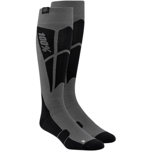 100% - 100% Hi Side Riding Socks - 24008-353-17 - Black/Gray - Sm-Md