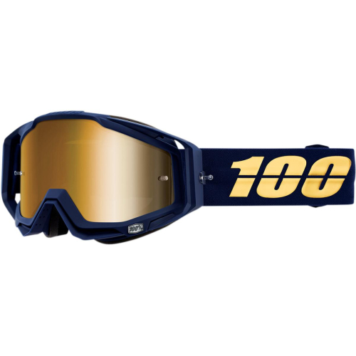 100% - 100% Racecraft Bakken Goggles - 50110-332-02 - Bakken/ Navy/Gold / Gold Lens - OSFM