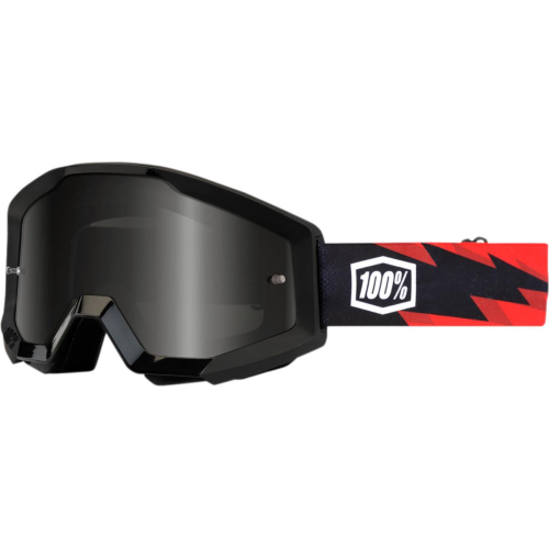 100% - 100% Strata Sand Slash Goggles - 50440-076-02 - Slash Black/Red / Smoke Lens - OSFM