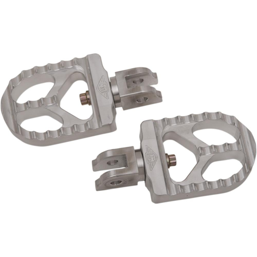 Joker Machine - Joker Machine Adjustable Serrated Short Footpegs - Raw Aluminum - 08-57-6