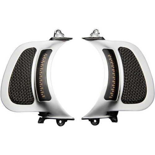 Custom Dynamics - Custom Dynamics Vent Inserts with Lights - Chrome - CD-RG-VENT-15-C