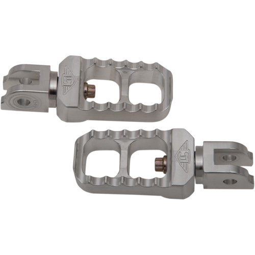 Joker Machine - Joker Machine Adjustable Serrated Stubby Footpegs - Raw Aluminum - 08-642-6