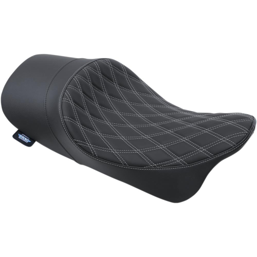 Drag Specialties - Drag Specialties Low-Profile Solo Seat - Double Diamond - Silver - 0801-1158