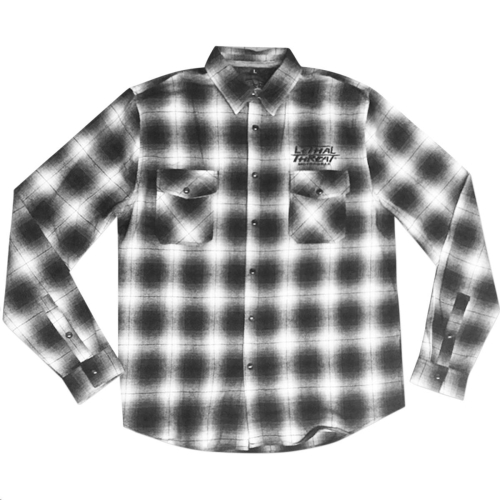 Lethal Threat - Lethal Threat Kustom Motorcycles Long Sleeve Shirt - MG60123L - Kustom Motorcycles Black/Gray - Large