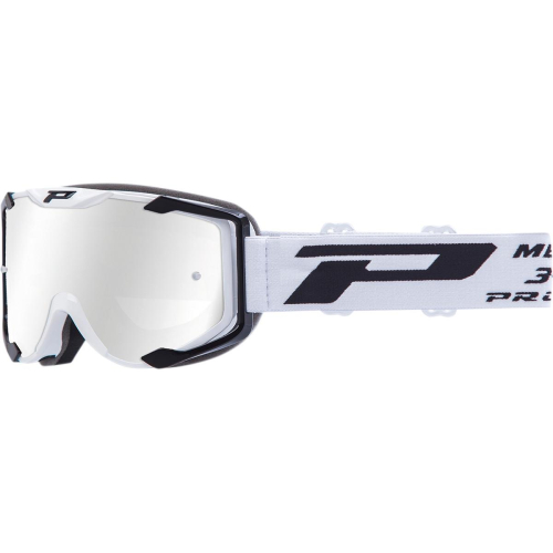 Pro Grip - Pro Grip 3404 Menace Goggles - PZ3400BIFL - White/Black / Silver Mirror Lens - OSFA