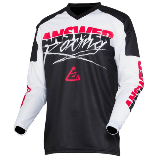 Answer - Answer Syncron Pro Glo Youth Jersey - 0409-2957-2151 - White/Black/Pink - X-Small
