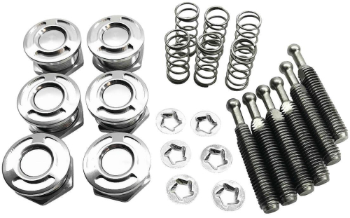Epic Moto Co - Epic Moto Co Push Pull Fasteners - 6pk - Polished - EM-EPPFPS6
