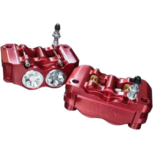 MJK Performance - MJK Performance Radial Mount Mono Block Brake Caliper - Left - Red - P-4664