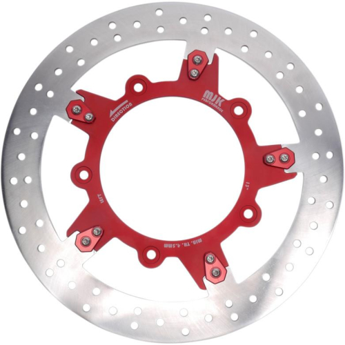 MJK Performance - MJK Performance Enforcer 13in. Floating Brake Rotor - Red Anodized - P-4658