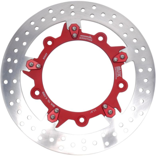 MJK Performance - MJK Performance Enforcer 11.8in. Floating Brake Rotor - Red Anodized - P-4657