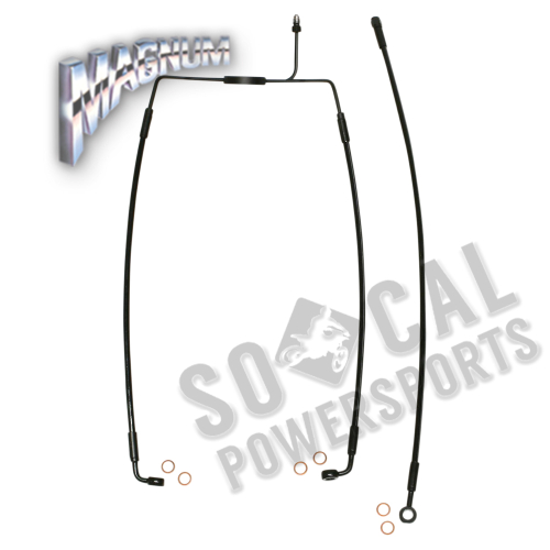 Magnum - Magnum Black Coated XR Stainless Front Brakeline Kit with Black Fittings - 23in. Total Length - SBB1308-23