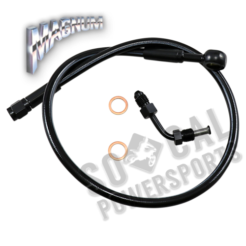 Magnum - Magnum Black Coated XR Stainless Upper Front Brakeline Kit with Black Fittings - 22in. Total Length - SBB1506-22