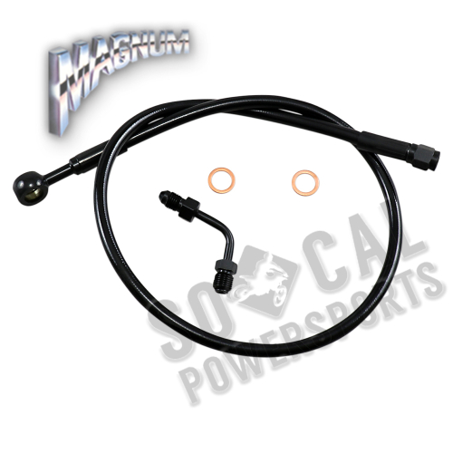 Magnum - Magnum Black Coated XR Stainless Upper Front Brakeline Kit with Black Fittings - 26in. Total Length - SBB1506-26