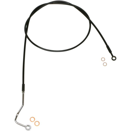 Magnum - Magnum Black Coated XR Stainless Upper Front Brakeline Kit with Black Fittings - 64in. Total Length - SBB1402-64
