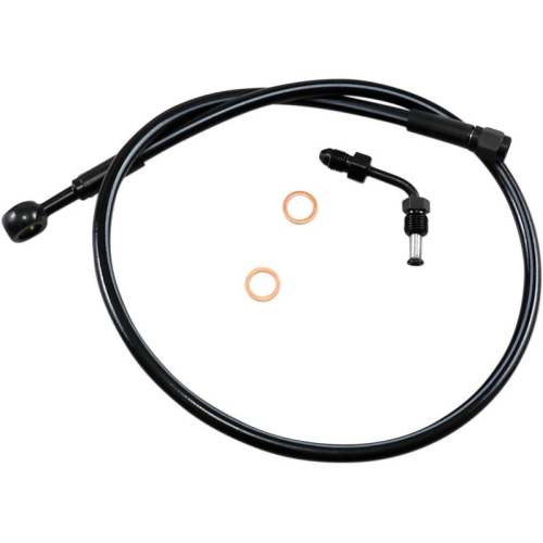 Magnum - Magnum Black Coated XR Stainless Upper Front Brakeline Kit with Black Fittings - 28in. Total Length - SBB1506-28