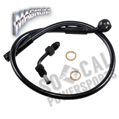 Magnum - Magnum Black Coated XR Stainless Upper Front Brakeline Kit with Black Fittings - 20in. Total Length - SBB1501-20