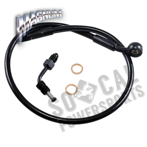 Magnum - Magnum Black Coated XR Stainless Upper Front Brakeline Kit with Black Fittings - 22in. Total Length - SBB1501-22