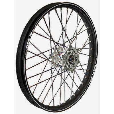 Dubya - Dubya MX Rear Wheel with DID DirtStar Rim - 1.85x19 - Silver Hub/Black Rim - 56-4116SB