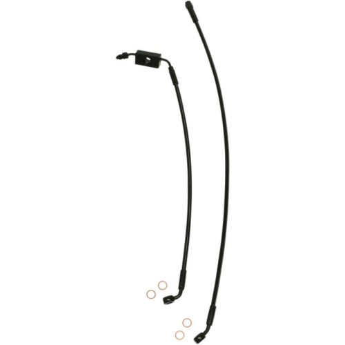 Magnum - Magnum Black Coated XR Stainless Lower Front Brakeline Kit with Black Fittings - 23in. Total Length - SBB1325-23