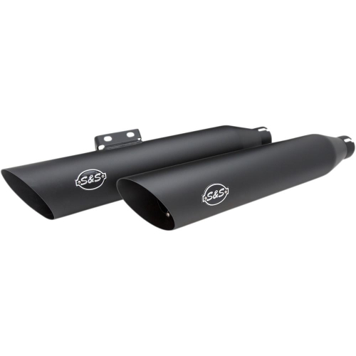 S&S Cycle - S&S Cycle Slash-Cut Mufflers - 49-State with Catalytics - Black Ceramic - 550-0752