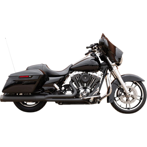 S&S Cycle - S&S Cycle Sidewinder 2-1 Exhaust with High-Flow Cats - Black Ceramic with Black Highlighted Machined End Cap - 550-0772A