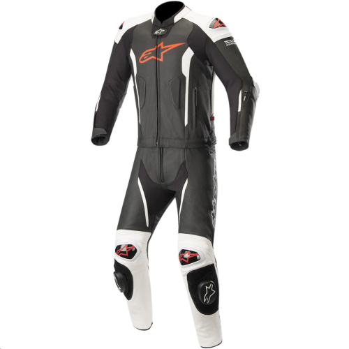 Alpinestars - Alpinestars Missile Two-Piece Leather Suit - 3160119-1231-48 - Black/Red/White Fluorescent - 38
