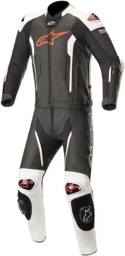 Alpinestars - Alpinestars Missile Two-Piece Leather Suit - 3160119-1231-54 - Black/Red/White Fluorescent - 44