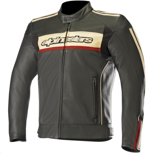 Alpinestars - Alpinestars Dyno V2 Leather Jacket - 3102518-1830-48 - Black/Stone/Red - 38