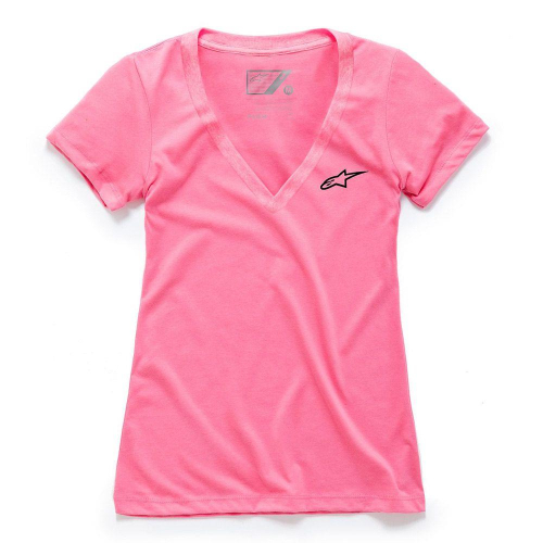 Alpinestars - Alpinestars V-Neck Womens T-Shirt - 1W38-73000-310A-S - Pink - Small