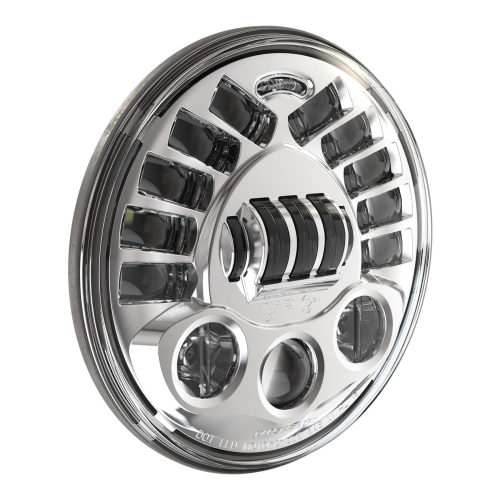 J&M - J&M 7in. LED Headlights - Chrome - 0553431