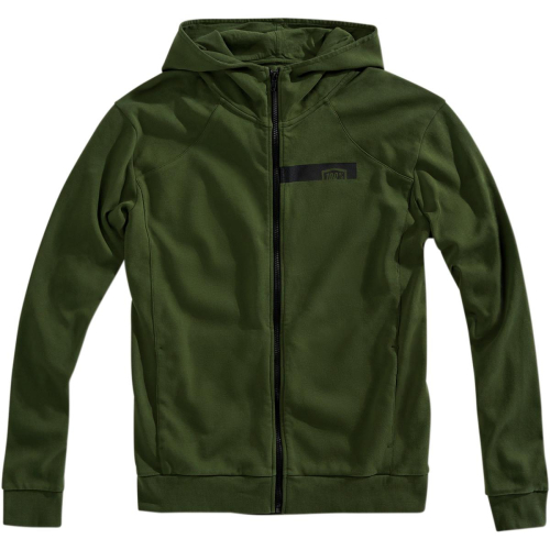 100% - 100% Fleece Zip Chamber Hoody - 36019-005-10 - Green - Small