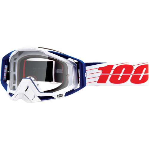 100% - 100% Racecraft Bibal Goggles - 50100-269-02 - Bibal/ White/Red / Clear Lens - OSFM