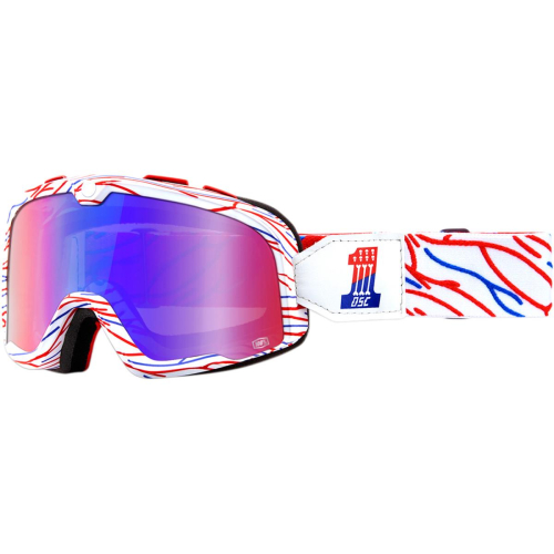 100% - 100% Barstow Death Spray Customs Classic Goggles - 50002-298-02 - Death Spray Customs / Red / Blue Mirror Lens - OSFM