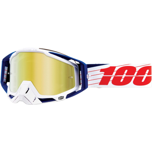 100% - 100% Racecraft Bibal Goggles - 50110-269-02 - Bibal / White/Red / Gold Lens - OSFM